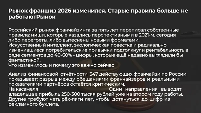 Рынок франшиз 2026 изменился. Старые правила больше не работают